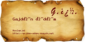 Gajdán Ádám névjegykártya